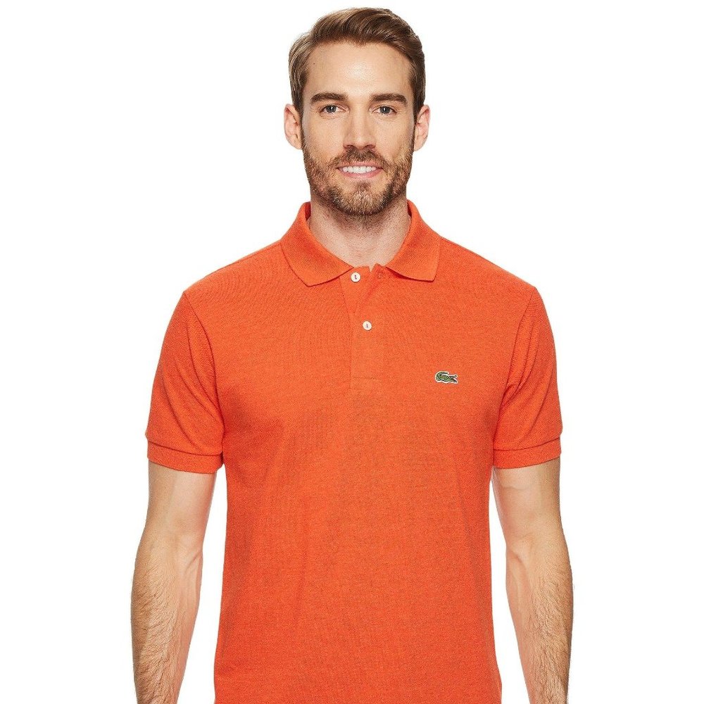 Lacoste Mens Pique Orange Polo 5